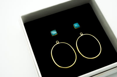 2ways earrings gold-plated sterling silver. Convert it from stud to hoops in a second.