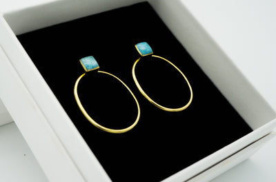 2ways earrings gold-plated sterling silver. Convert it from stud to hoops in a second.