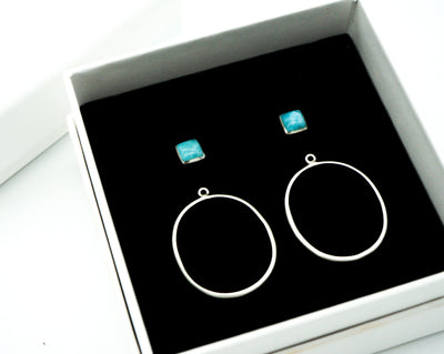 2ways earrings sterling silver. Convert it from stud to hoops in a second.