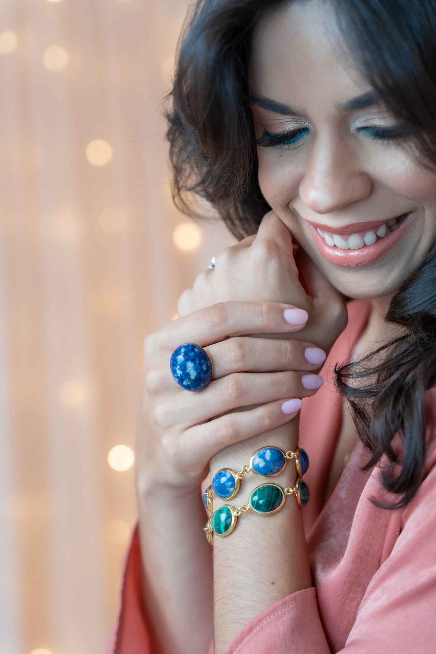 Vivid colored cocktail ring