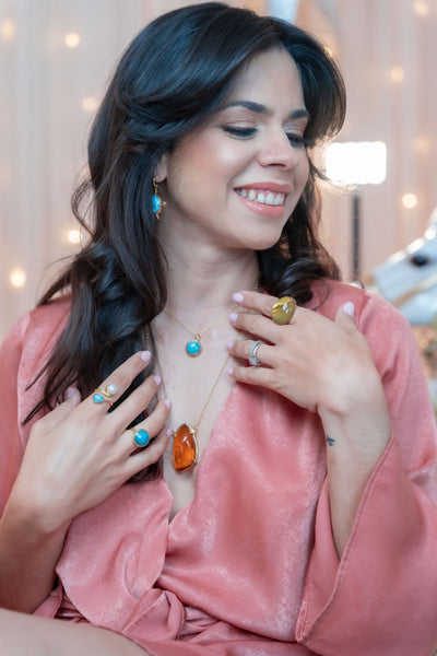 Stunning Dominican amber resin necklace