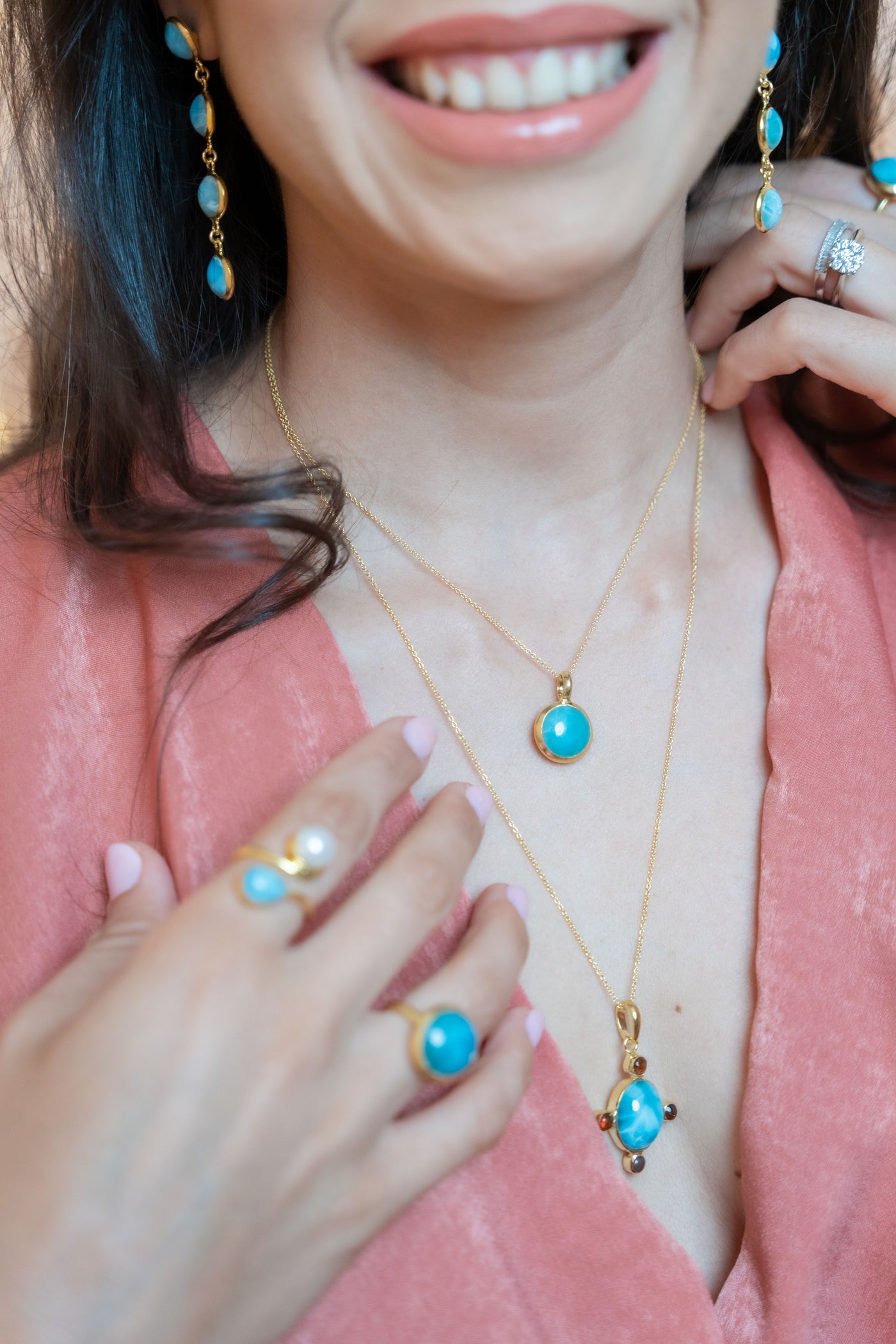 Lovely larimar stone pendant